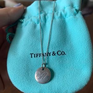 Tiffany's Sterling Silver "A" Pendant Necklace